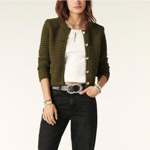 ba&sh Gaspard Cardigan Green - Size Medium  (Like New)